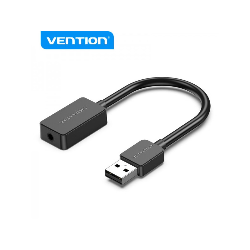 Vention USB A to 3.5mm Female Jack Sound Card - Black